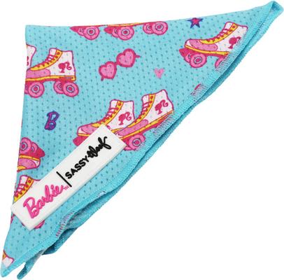 Show full view: Sassy Woof BARBIE On a Roll Dog Bandana, Blue, Small slide 2 of 7