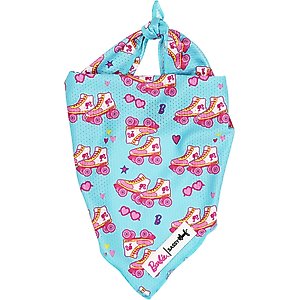 Sassy Woof BARBIE On a Roll Dog Bandana, Blue, Small