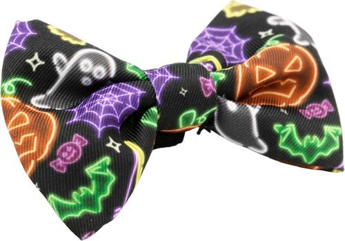 Show full view: Sassy Woof Neon Frights Bowtie Cat Collar Accessory, Black slide 3 of 6