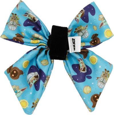 Show full view: Sassy Woof STAR WARS The Mandalorian Sailor Bow Dog Collar Accessory, Blue slide 3 of 5