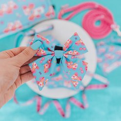 Sassy Woof BARBIE On a Roll Sailor Bow Dog Collar Accessory, Blue slide 2 of 5