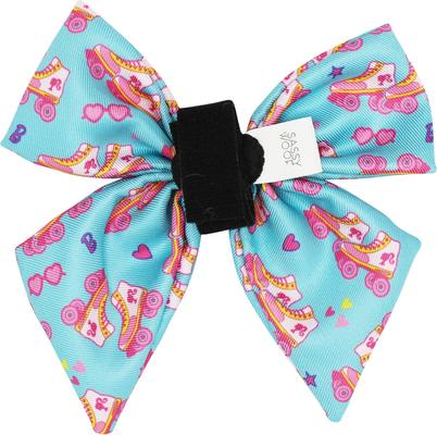 Show full view: Sassy Woof BARBIE On a Roll Sailor Bow Dog Collar Accessory, Blue slide 3 of 6