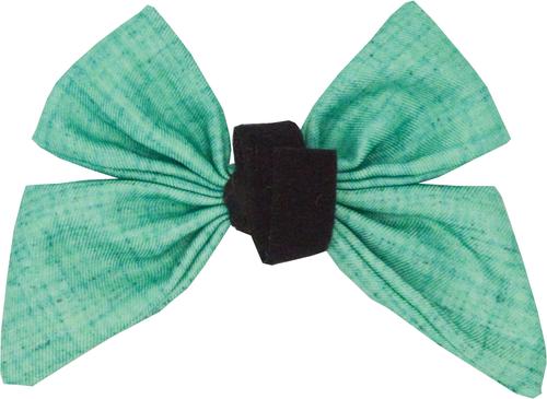 Show full view: Sassy Woof Wag Your Teal Sailor Bow Dog Collar Accessory, Green slide 3 of 5