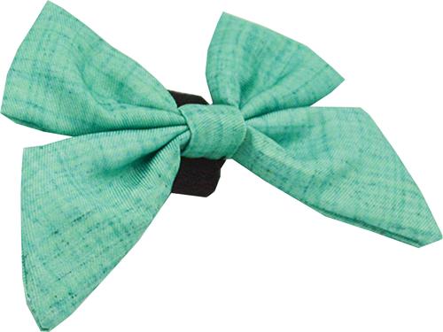 Show full view: Sassy Woof Wag Your Teal Sailor Bow Dog Collar Accessory, Green slide 2 of 5