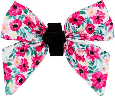 Show full view: Sassy Woof Floral Frenzy Sailor Bow Dog Collar Accessory, Pink slide 3 of 5