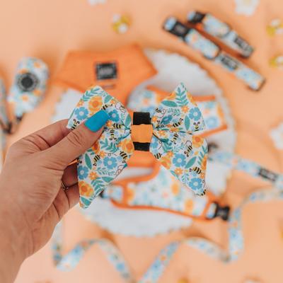 Show full view: Sassy Woof Must be the Honey Sailor Bow Dog Collar Accessory, Orange slide 4 of 5