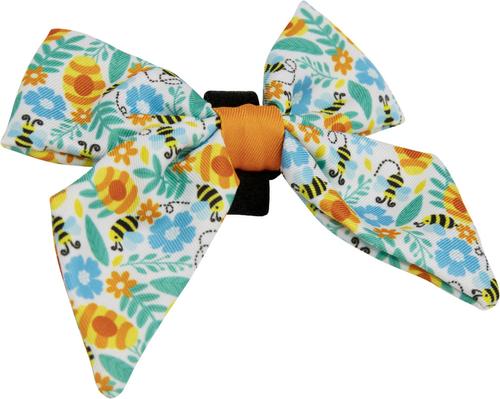 Show full view: Sassy Woof Must be the Honey Sailor Bow Dog Collar Accessory, Orange slide 2 of 5