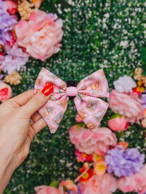 Show full view: Sassy Woof Out of Office Sailor Bow Dog Collar Accessory, Pink slide 4 of 5