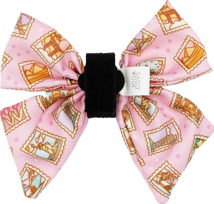 Show full view: Sassy Woof Out of Office Sailor Bow Dog Collar Accessory, Pink slide 3 of 5