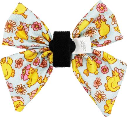 Show full view: Sassy Woof Good Duck, Babe! Sailor Bow Dog Collar Accessory, Blue slide 3 of 5
