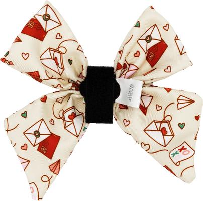 Show full view: Sassy Woof P.S. I Woof You Sailor Bow Dog Collar Accessory, Beige slide 3 of 5