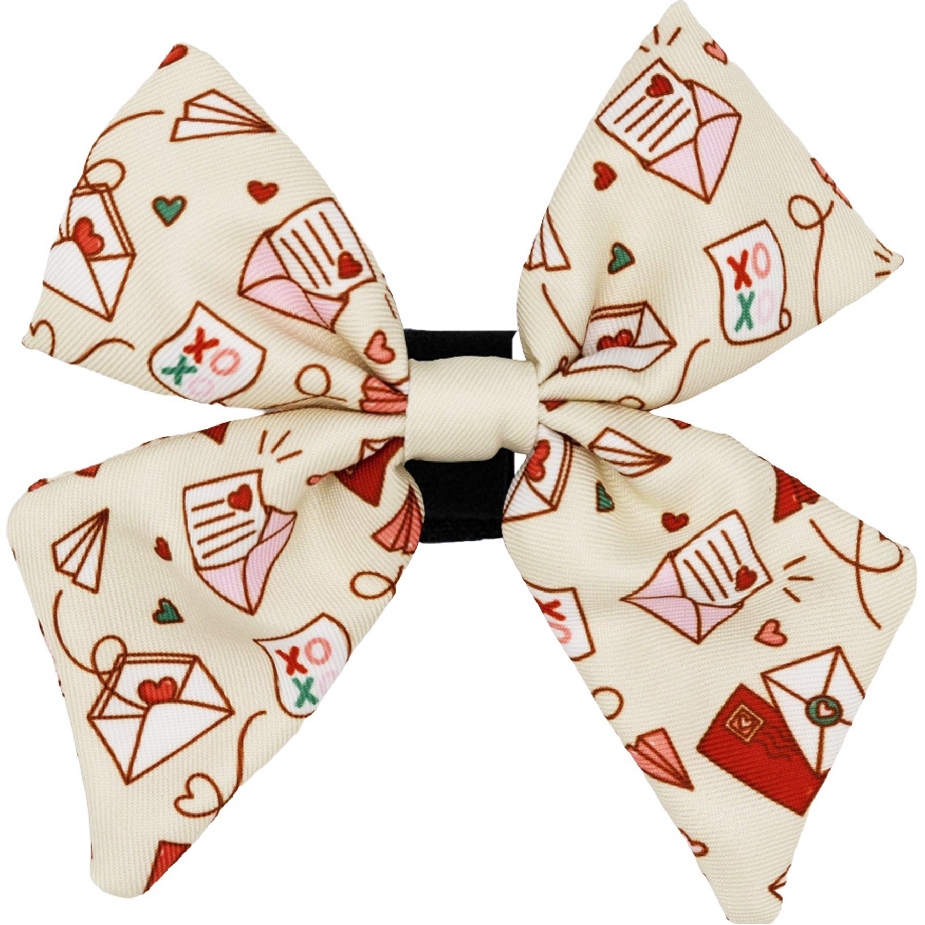 Sassy Woof P.S. I Woof You Sailor Bow Dog Collar Accessory, Beige
