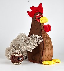 Dogline Doodle Interactive Chicken Dog Toy, Brown