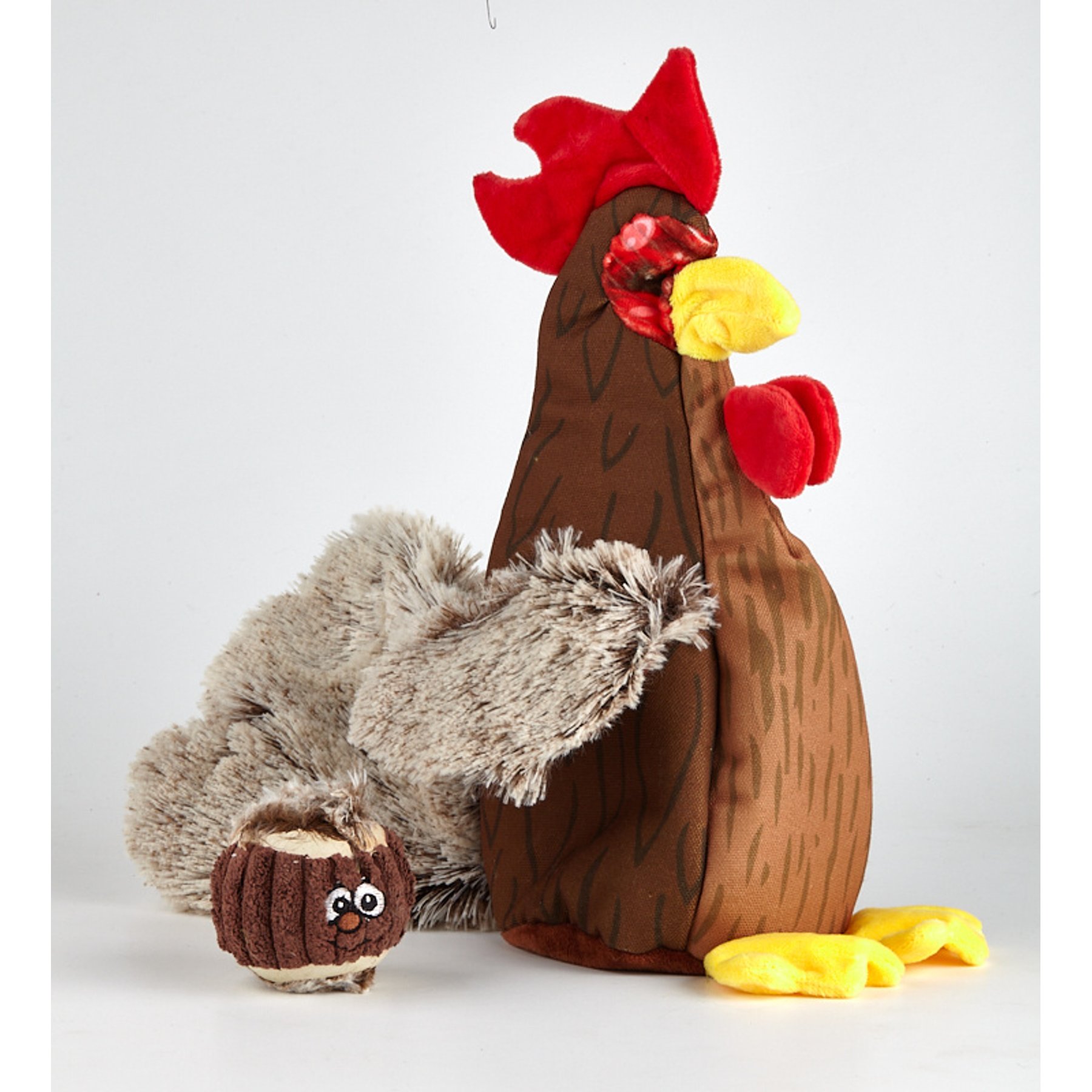 Dogline Doodle Interactive Chicken Dog Toy, Brown