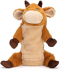 Dogline Cow with Water Bottle Dog Toy, 10-in, Brown