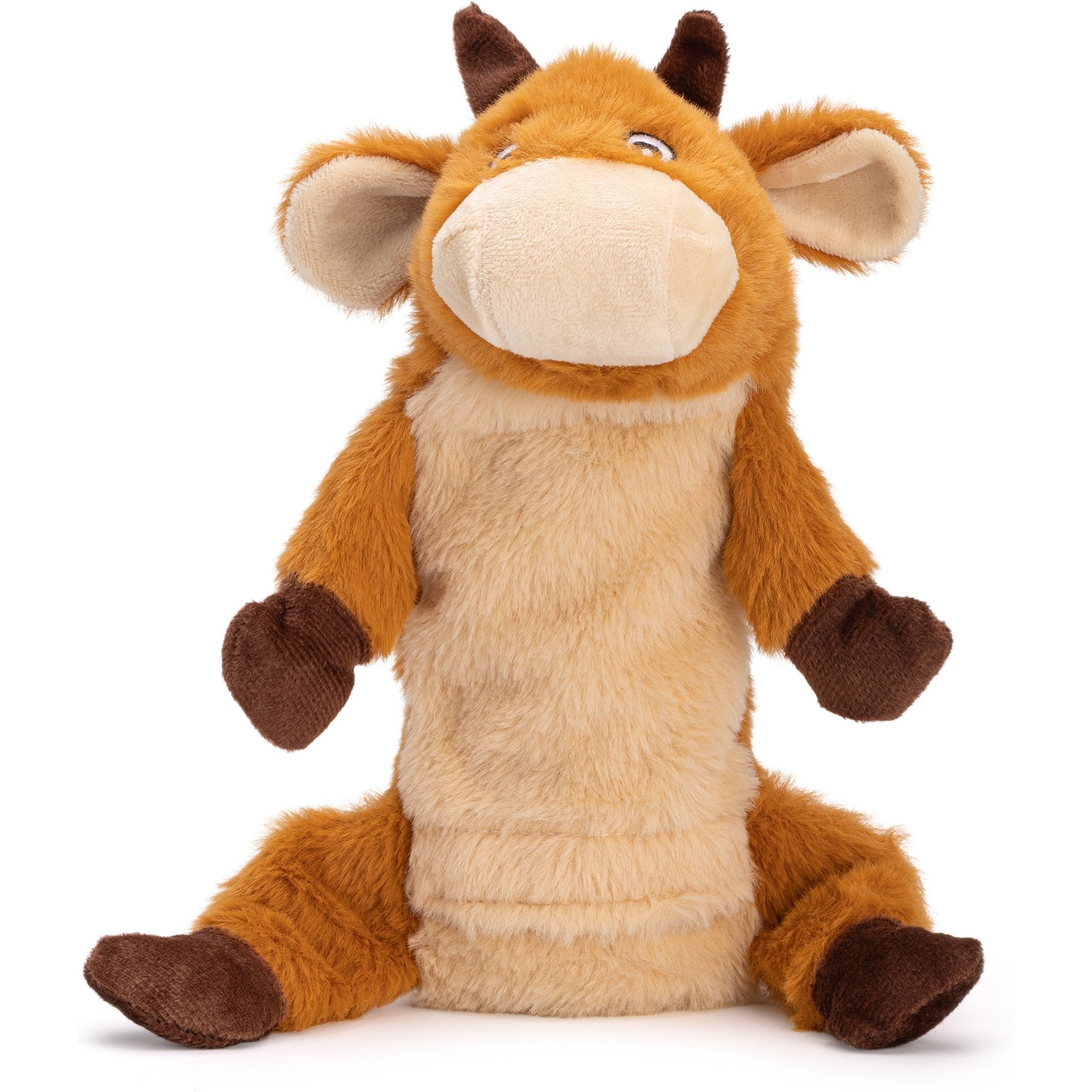 Dogline Cow with Water Bottle Dog Toy, 10-in, Brown