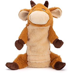 Dogline Cow with Water Bottle Dog Toy, 10-in, Brown
