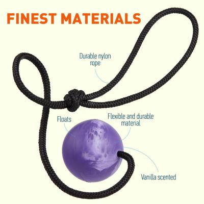 Show full view: Dogline Euro Ball Rope Dog Toy, Purple, 2.75-in slide 4 of 10