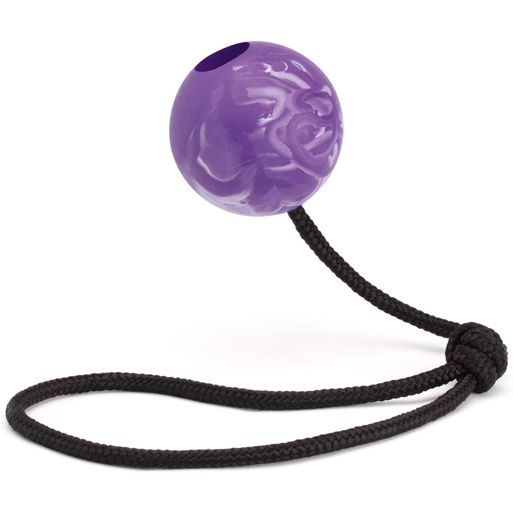 Dogline Euro Ball Rope Dog Toy, Purple, 2.36-in