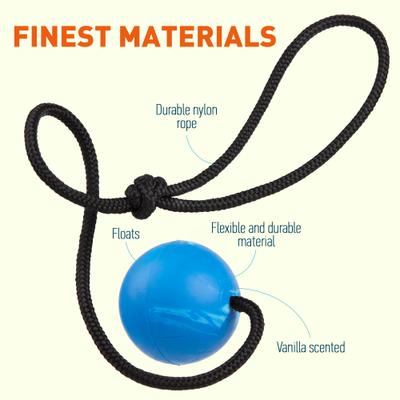 Show full view: Dogline Euro Ball Rope Dog Toy, Blue, 2.75-in slide 3 of 9
