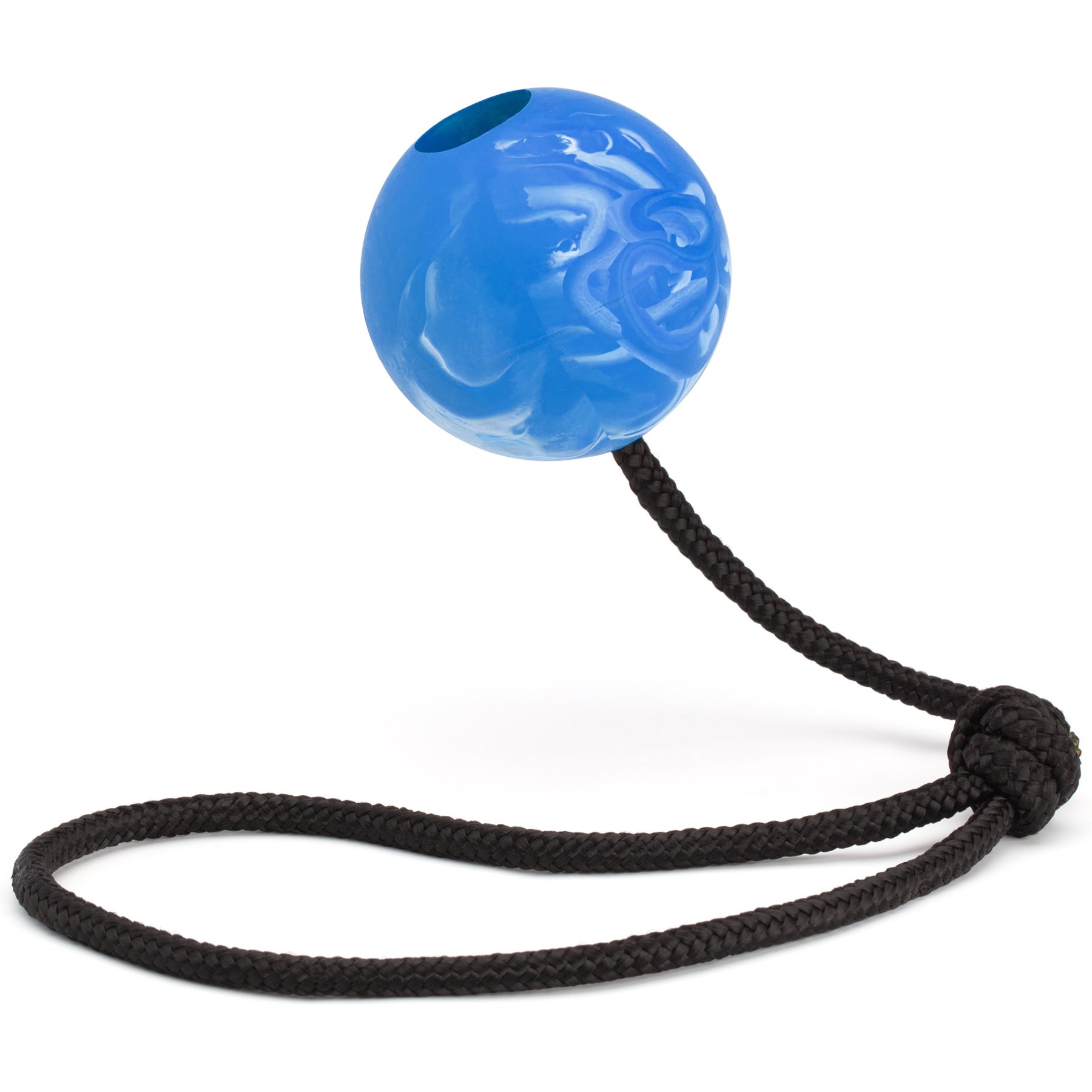 Dogline Euro Ball Rope Dog Toy, Blue, 2.36-in