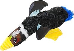 Dogline Crinkle Bird Charlie Dog Toy, 14-in, Black/Yellow