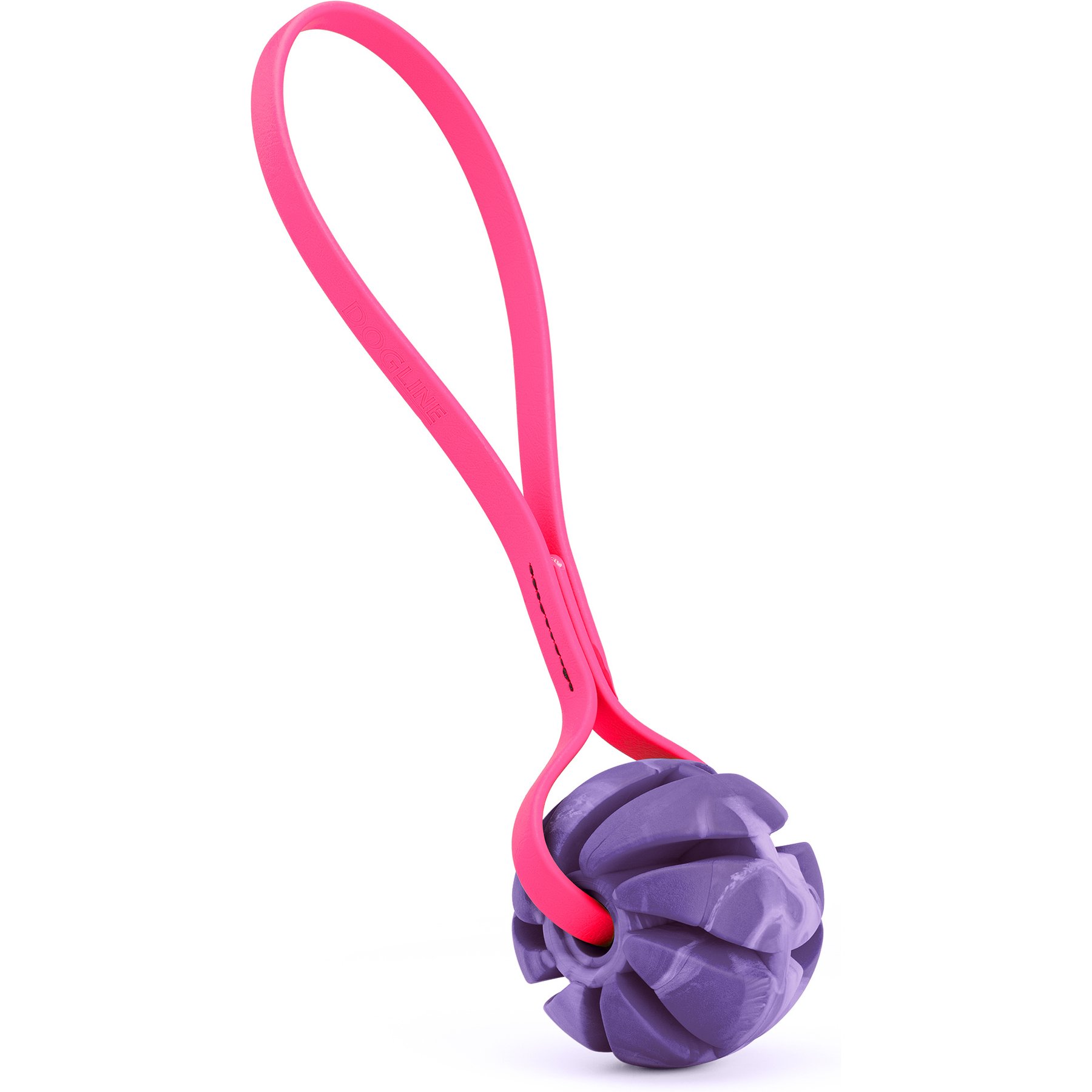 Dogline Spiral Ball with Handle Dog Toy, Purple/Pink, 2.75-in