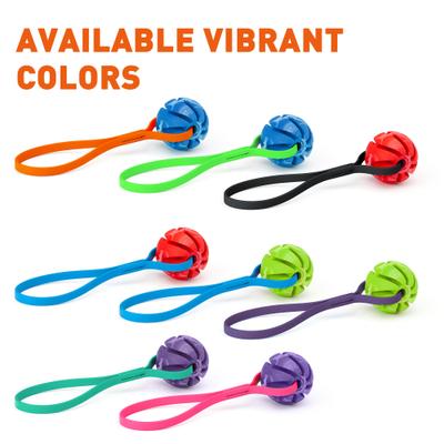 Show full view: Dogline Spiral Ball with Handle Dog Toy, Blue/Orange, 2-in slide 6 of 9