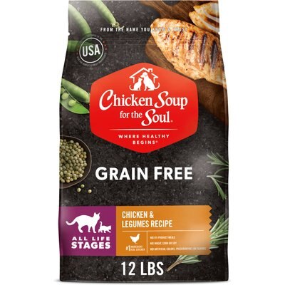 Chicken Soup for the Soul Chicken Soup for the Soul Chicken & Legumes Recipe Grain-Free Dry Cat Food, 12-lb bag