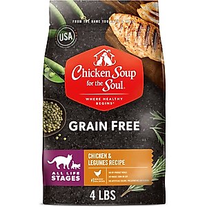 Chicken Soup for the Soul Chicken & Legumes Recipe Grain-Free Dry Cat Food, 4-lb bag
