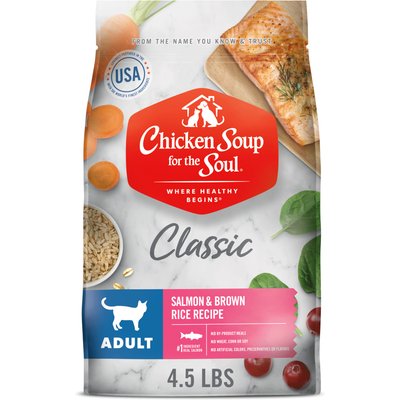 Chicken Soup for the Soul Chicken Soup for the Soul Classic Salmon & Brown Rice Recipe Adult Dry Cat Food, 4.5-lb bag
