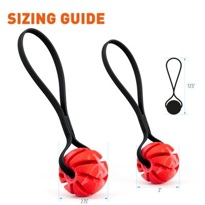 Show full view: Dogline Spiral Ball with Handle Dog Toy, Red/Black, 2.75-in slide 4 of 8