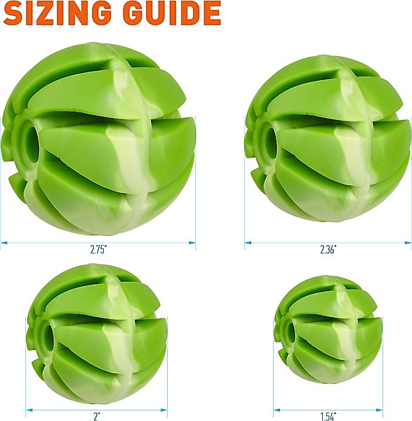 Show full view: Dogline Spiral Ball Dog Toy, Green, 1.54-in slide 4 of 8