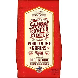 Stella & Chewy's Raw Coated Wholesome Grain Grass-Fed Beef Recipe Dry Dog Food, 3.5-lb bag