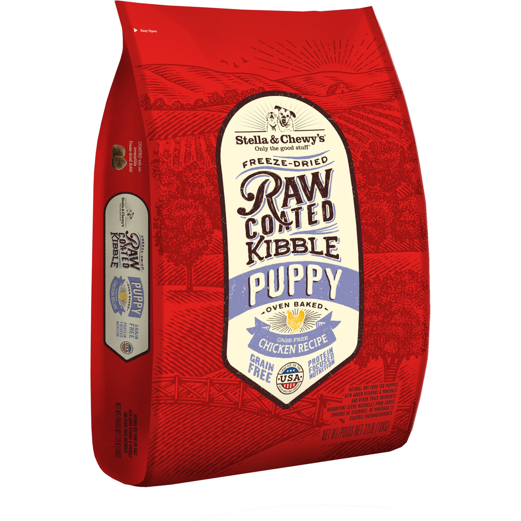 Stella & Chewy's Raw Coated Cage-Free Chicken Recipe Puppy Grain-Free Dry Dog Food, 22-lb bag