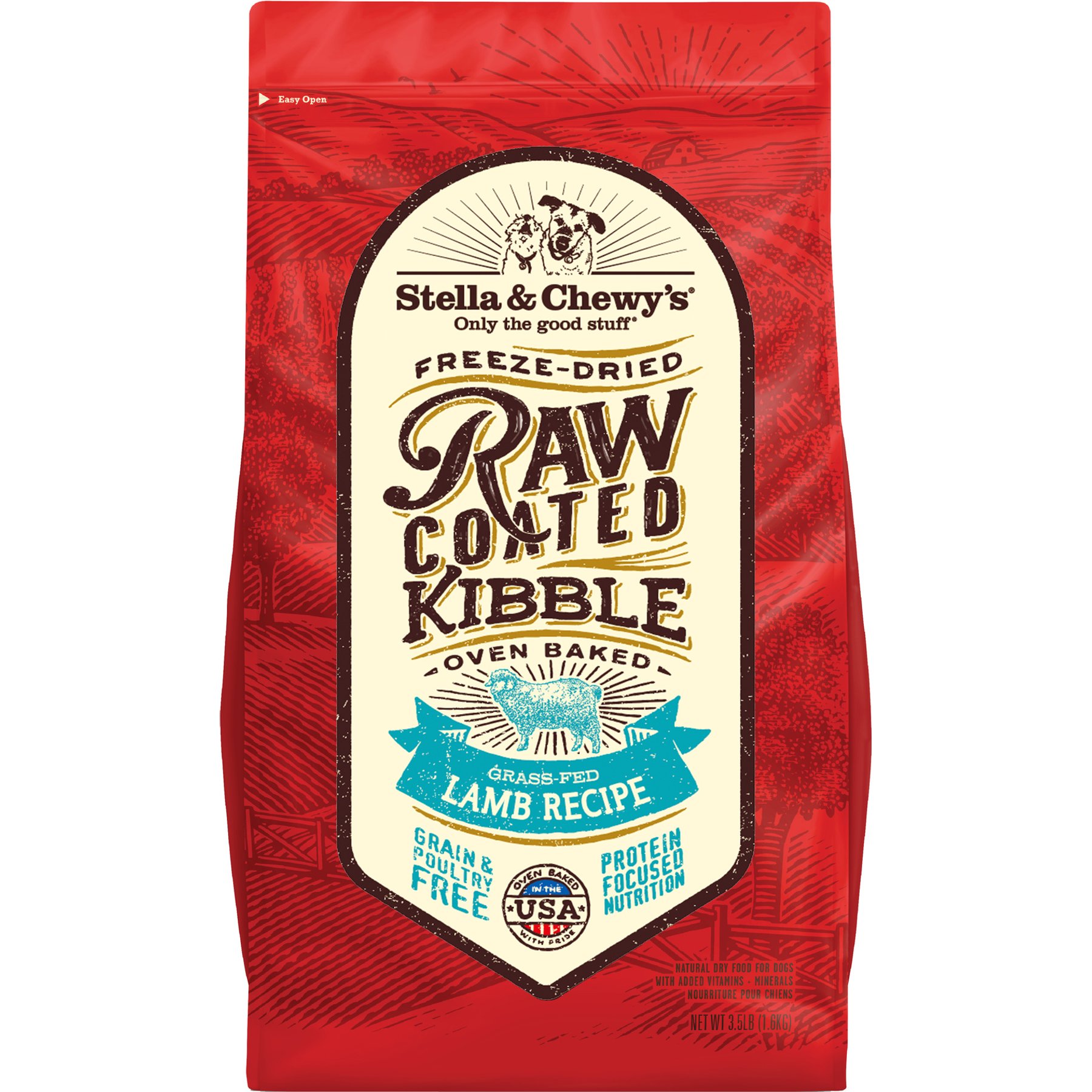Stella & Chewy's Raw Coated Grass-Fed Lamb Recipe Grain-Free Dry Dog Food, 3.5-lb bag