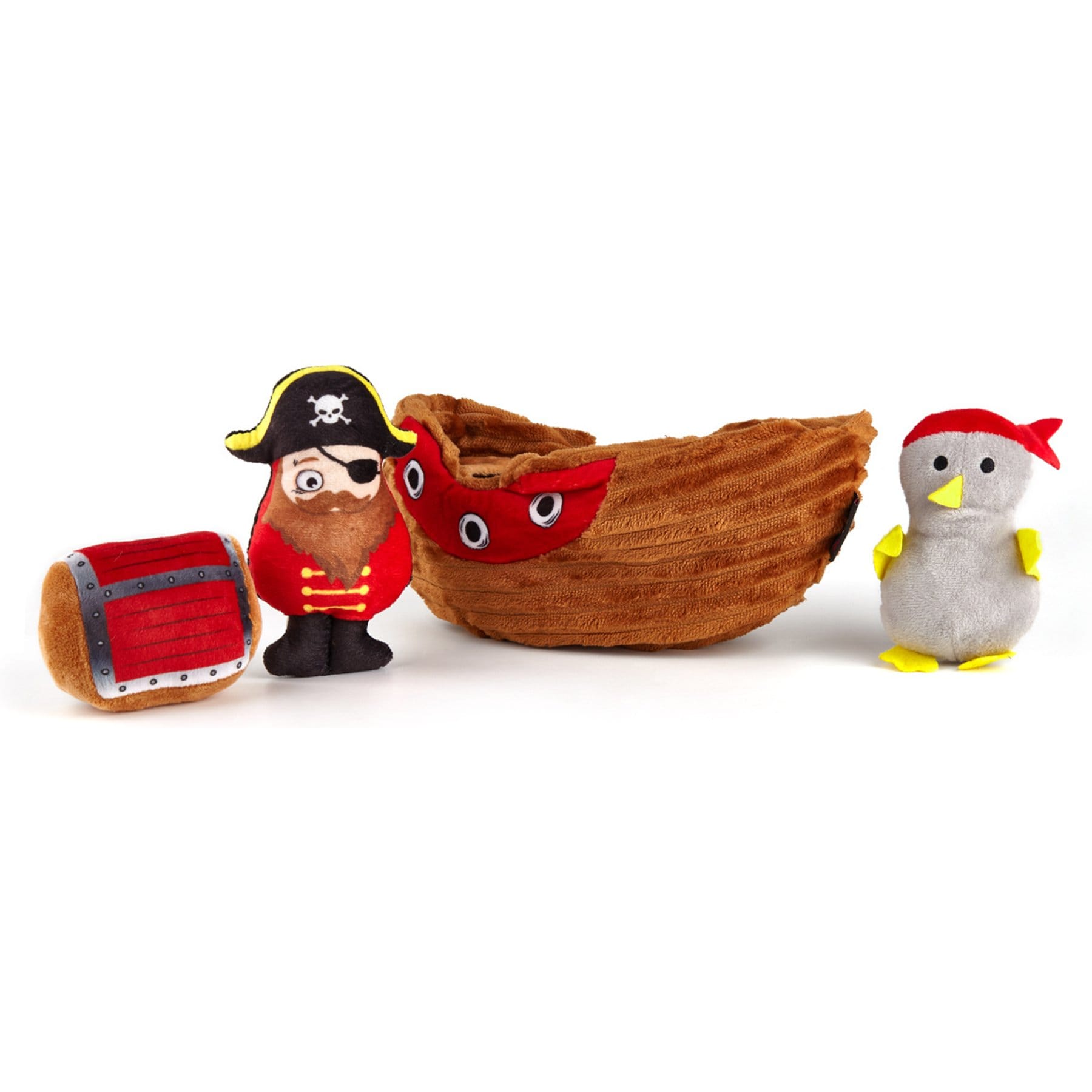 Dogline Sea Rover Dog Toy Set, 4 count, Brown