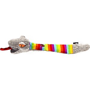 Dogline Rainbow Snake Moving Tongue Dog Toy, 17.5-in, Multi
