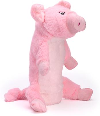 Show full view: Dogline Pig with Water Bottle Dog Toy, 10-in, Pink slide 2 of 2