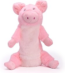 Dogline Pig with Water Bottle Dog Toy, 10-in, Pink