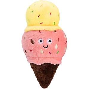 Dogline Ice Cream Mini Dog Toy Dog Toy, 6-in, Pink/Yellow