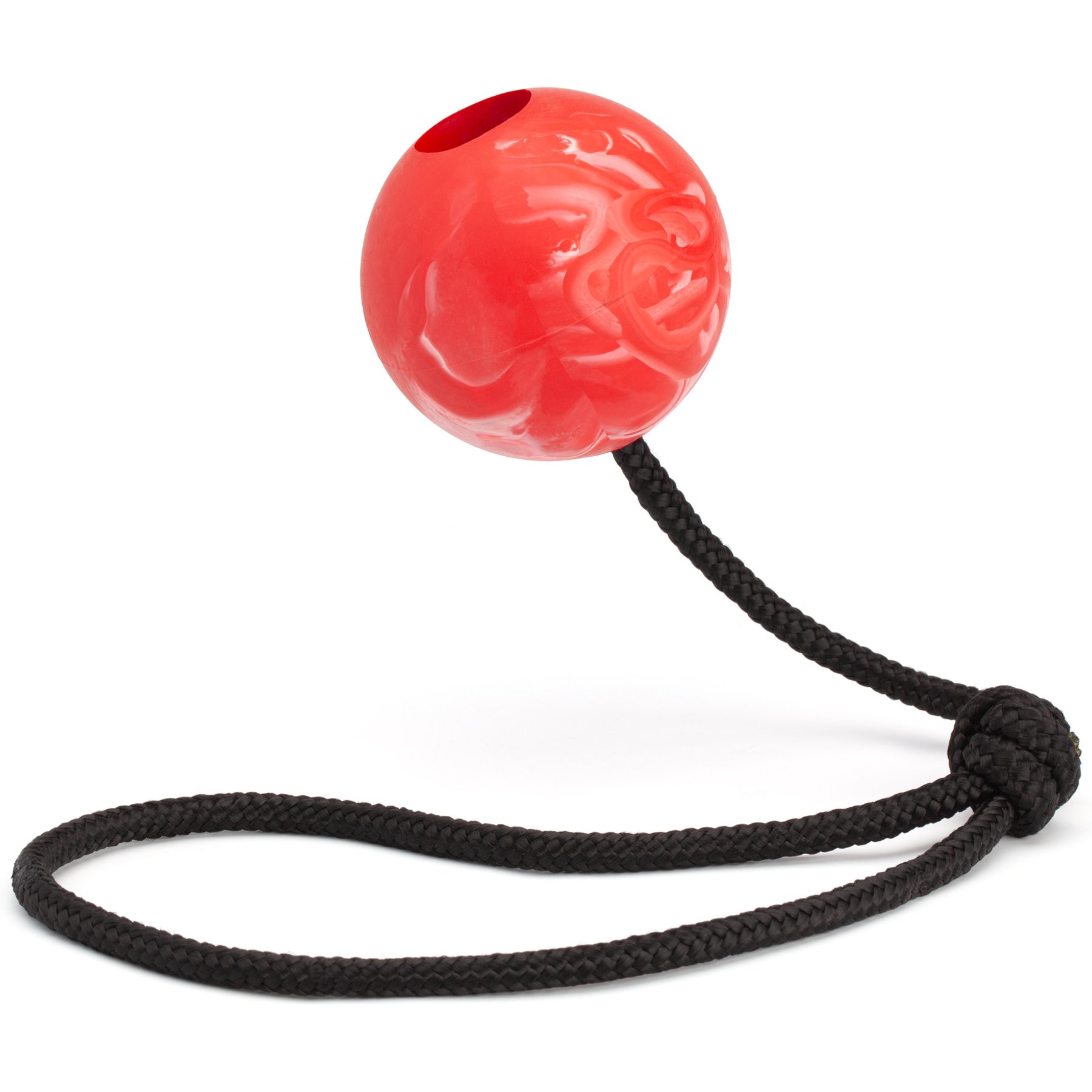 Dogline Euro Ball Rope Dog Toy, Red, 2.36-in