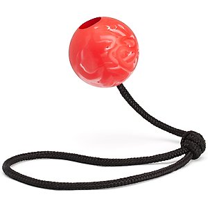 Dogline Euro Ball Rope Dog Toy, Red, 2.36-in