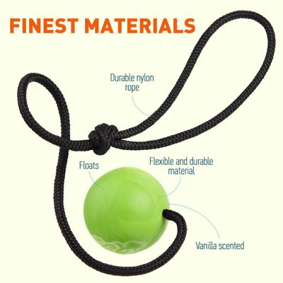 Show full view: Dogline Euro Ball Rope Dog Toy, Green, 2.36-in slide 3 of 9
