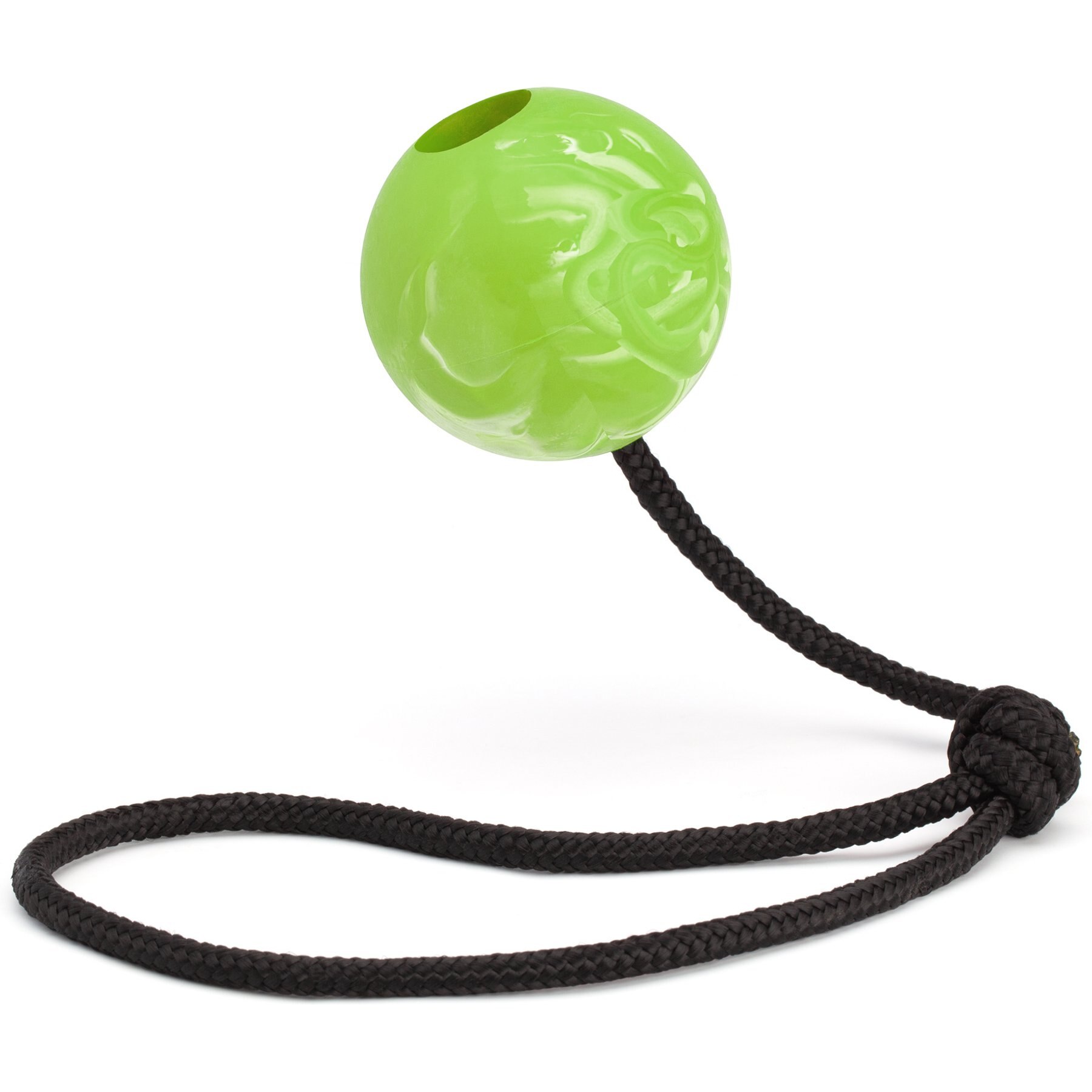 Dogline Euro Ball Rope Dog Toy, Green, 2.75-in