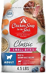 Chicken Soup for the Soul Small Bites Beef & Brown Rice Recipe Adult Dry Dog Food, 4.5-lb bag