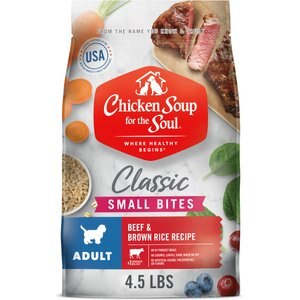 Chicken Soup for the Soul Small Bites Beef & Brown Rice Recipe Adult Dry Dog Food, 4.5-lb bag