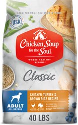 Chicken Soup for the Soul Adult Chicken, Turkey, & Brown Rice Recipe Dry Dog Food, 40-lb bag slide 1 of 9
