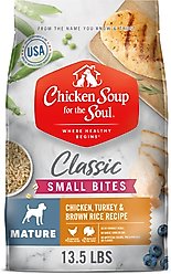 Chicken Soup for the Soul Small Bites Mature & Senior Chicken, Turkey & Brown Rice Recipe Dry Dog Food, 13.5-lb bag