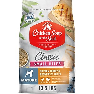 Chicken Soup for the Soul Small Bites Mature & Senior Chicken, Turkey & Brown Rice Recipe Dry Dog Food, 13.5-lb bag